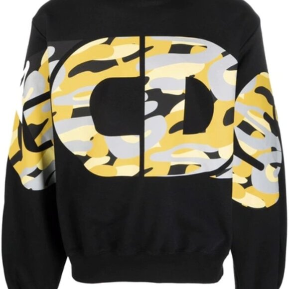 GCDS Men's Camouflage Logo Print 100% Cotton Sweatshirt - Picture 3 of 9